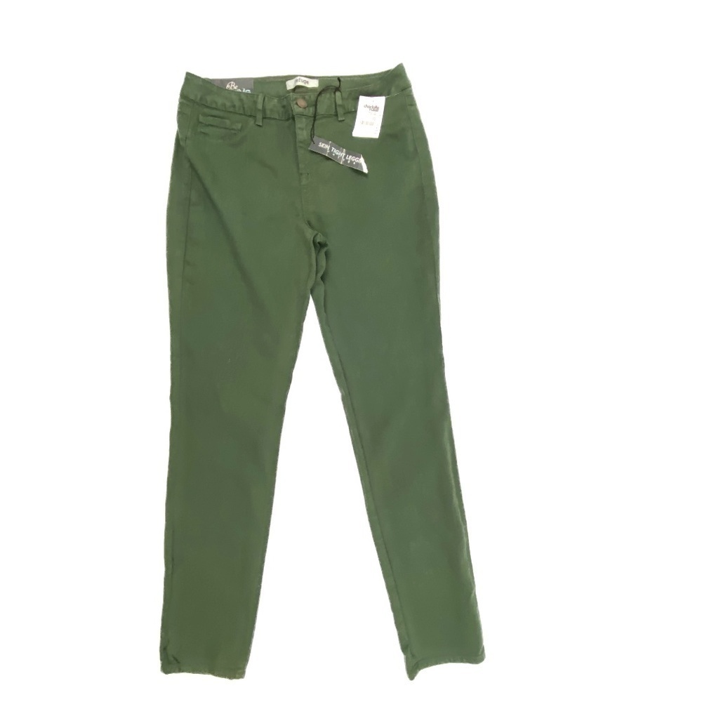 NEW Refuge Skin Tight Legging Women's‎ size 12 Green Denim Jeans
